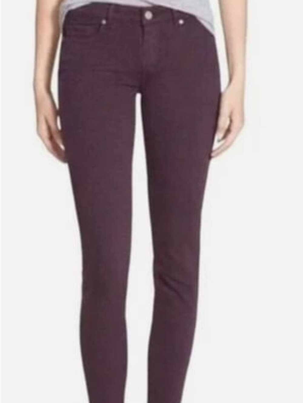 PAIGE DENIM Skyline Ankle Peg Jeans Black Cherry Slim Denim 29